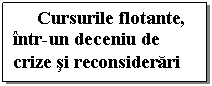 Text Box: Cursurile flotante, intr-un deceniu de crize si reconsiderari