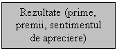 Text Box: Rezultate (prime, premii, sentimentul de apreciere)