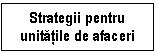 Text Box: Strategii pentru unitatile de afaceri